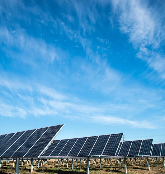 a row of solar panels