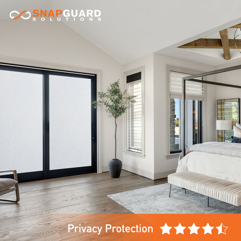 Snapguard Solutions Privacy Frosted Glass Window Film (Static Cling, Non-Adhesive)