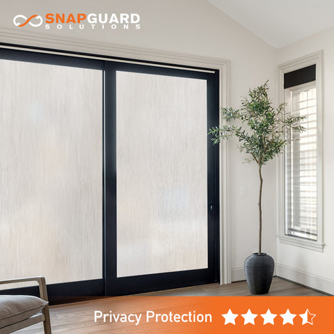Snapguard Solutions Privacy Frosted - Silver Mist Glass Window Film (Static Cling, Non-Adhesive)