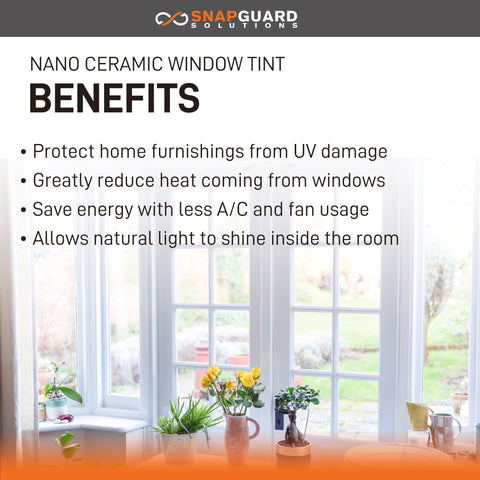 Snapguard Solutions Nano Ceramic Window Tint - 20in x 100ft + Lifetime Warranty