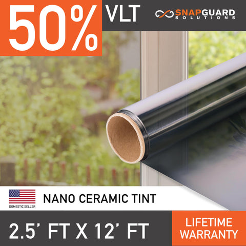 Snapguard Solutions Nano Ceramic Window Tint - 2.5ft x 12ft + Lifetime Warranty