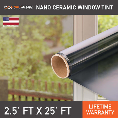 Snapguard Solutions Nano Ceramic Window Tint - 2.5ft x 25ft + Lifetime Warranty