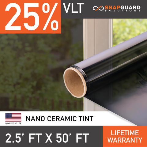 Snapguard Solutions Nano Ceramic Window Tint - 2.5ft x 50ft + Lifetime Warranty