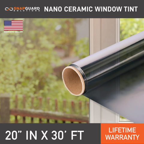 Snapguard Solutions Nano Ceramic Window Tint - 20in x 30ft + Lifetime Warranty