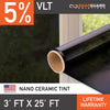 Snapguard Solutions Nano Ceramic Window Tint - 3ft x 25ft + Lifetime Warranty