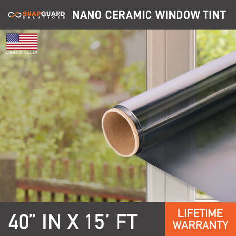 Snapguard Solutions Nano Ceramic Window Tint - 40in x 15ft + Lifetime Warranty